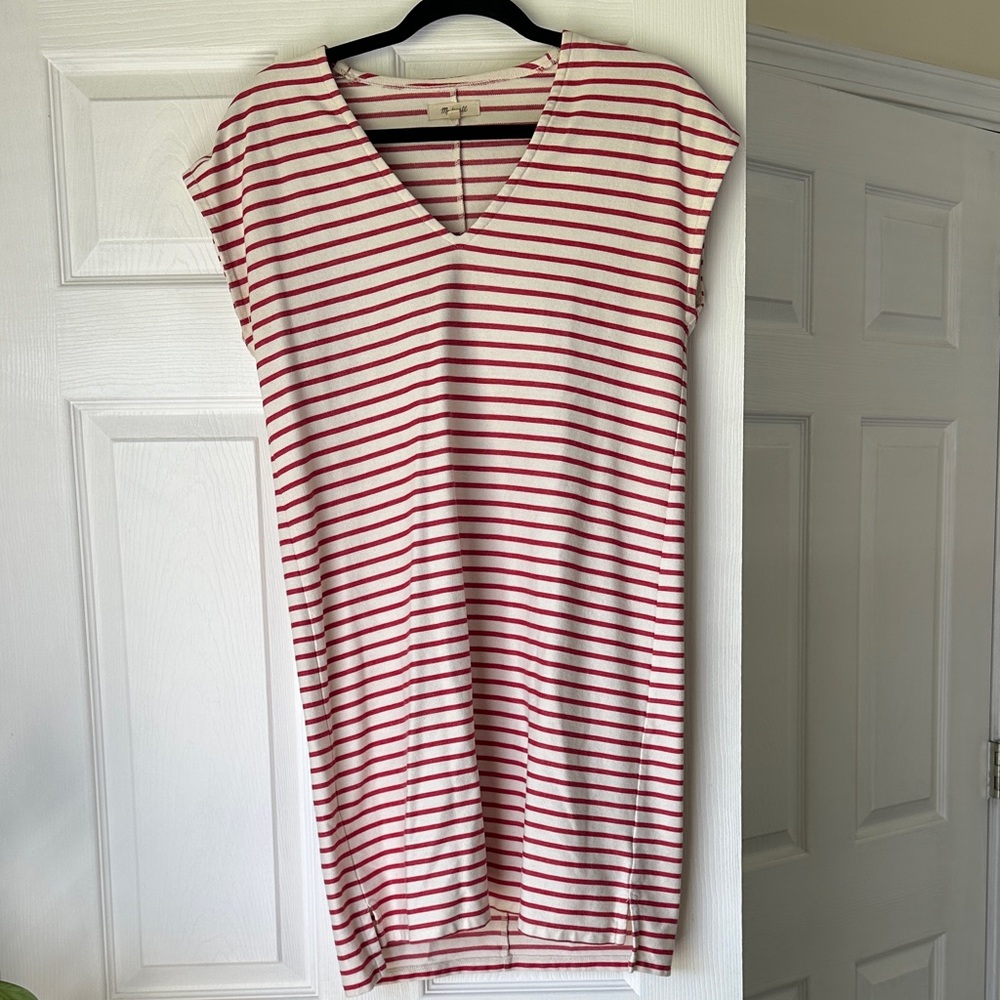 Madewell striped V-neck Vacances shift dress XS